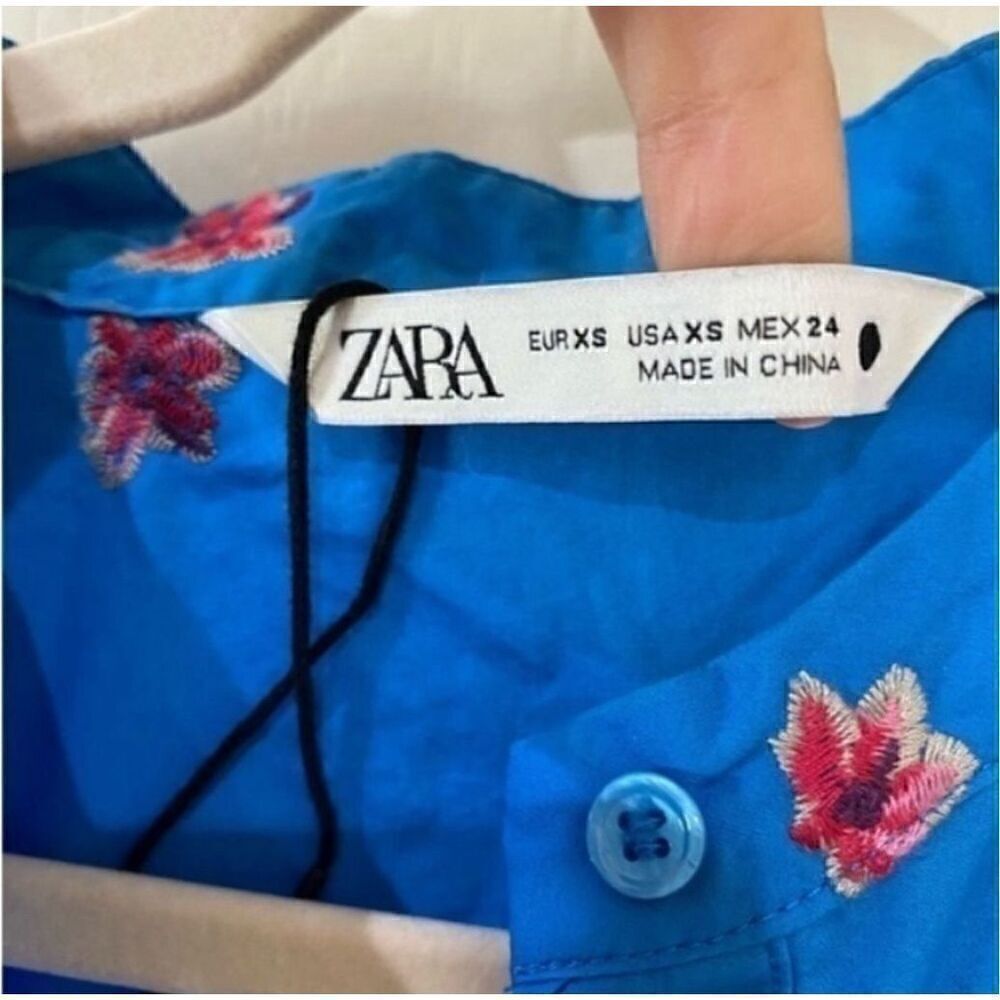 ZARA Embroidered Floral MIDI Dress size XS Blogger Fave - Picture 4 of 9